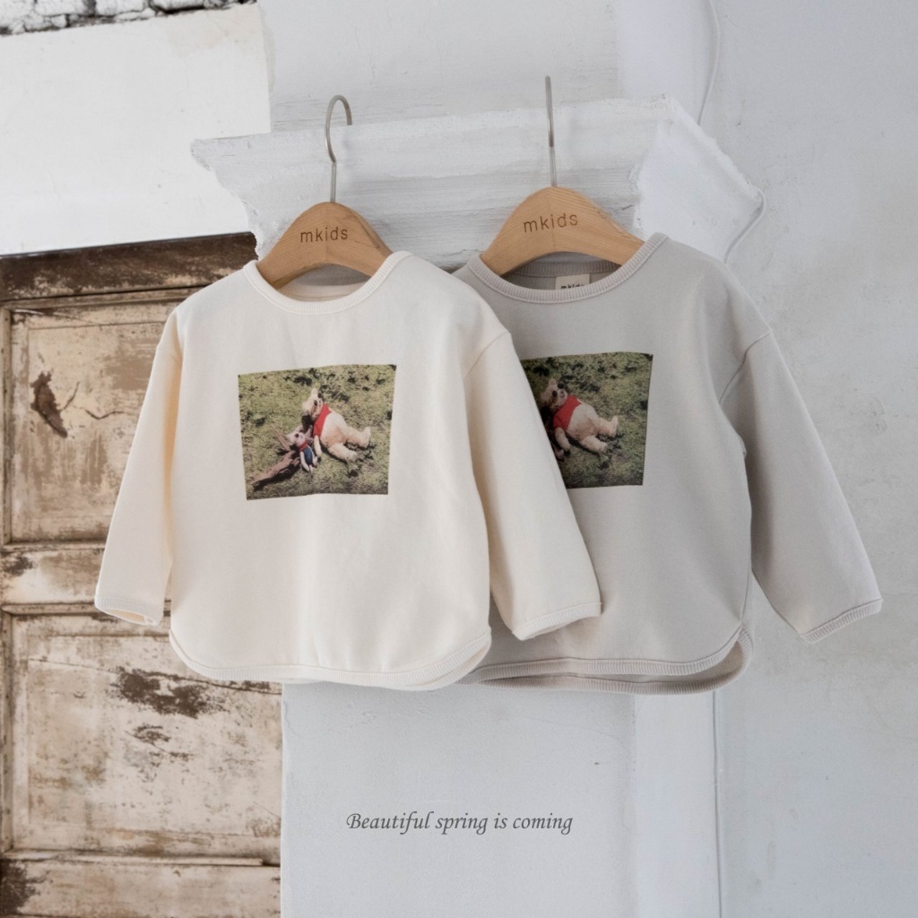 正韓春Mkids  熊熊曬太陽圓弧上衣