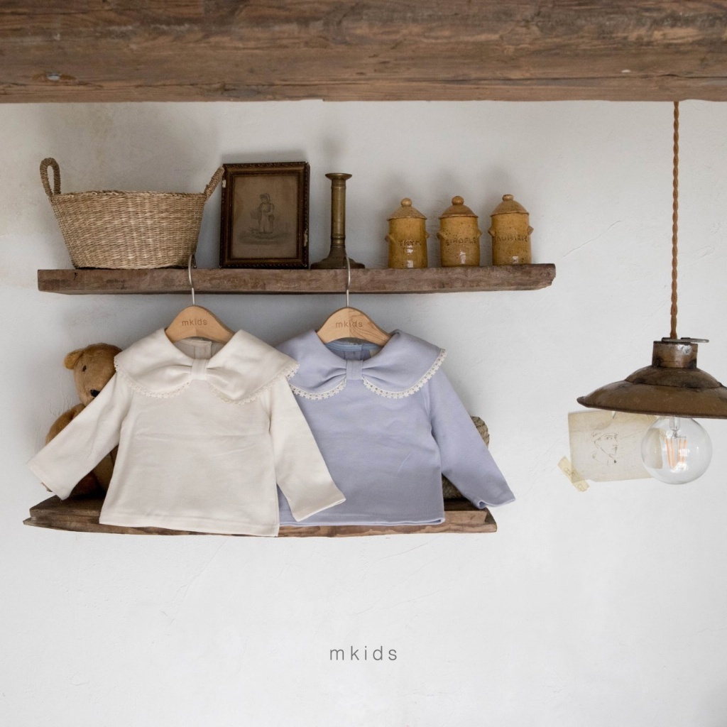 正韓春Mkids  小花大領邊上衣