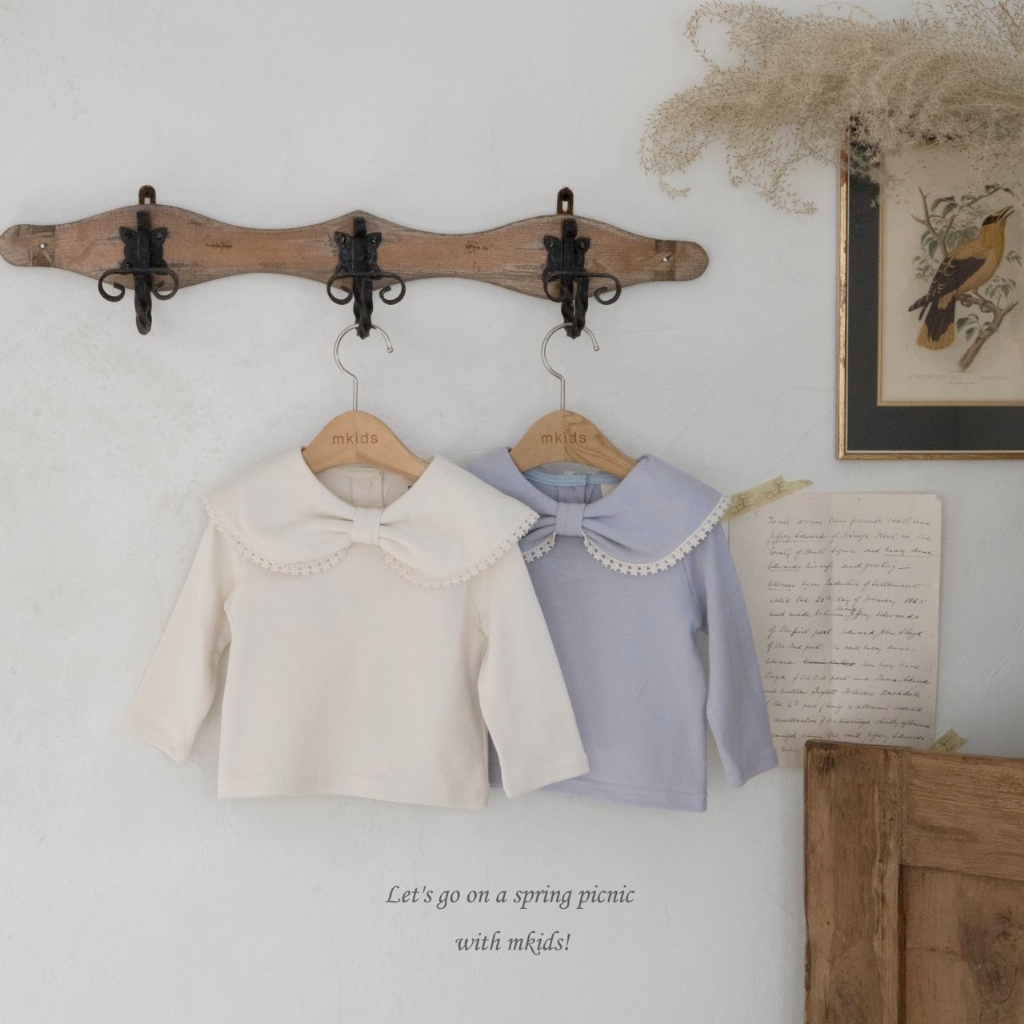 正韓春Mkids  小花大領邊上衣