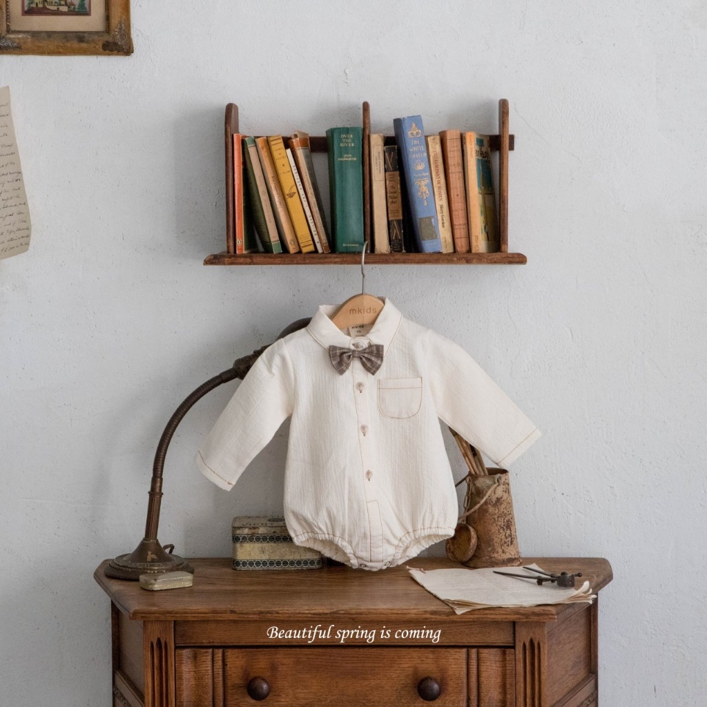 正韓春Mkids 嫩嬰小正式襯衫包屁衣