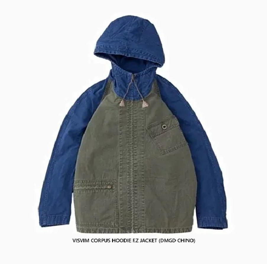VISVIM CORPUS HOODIE F.Z JACKET (DMGD CHINO) - OLIVE SIZE 2 PRE ORDER ITEM (預訂中)