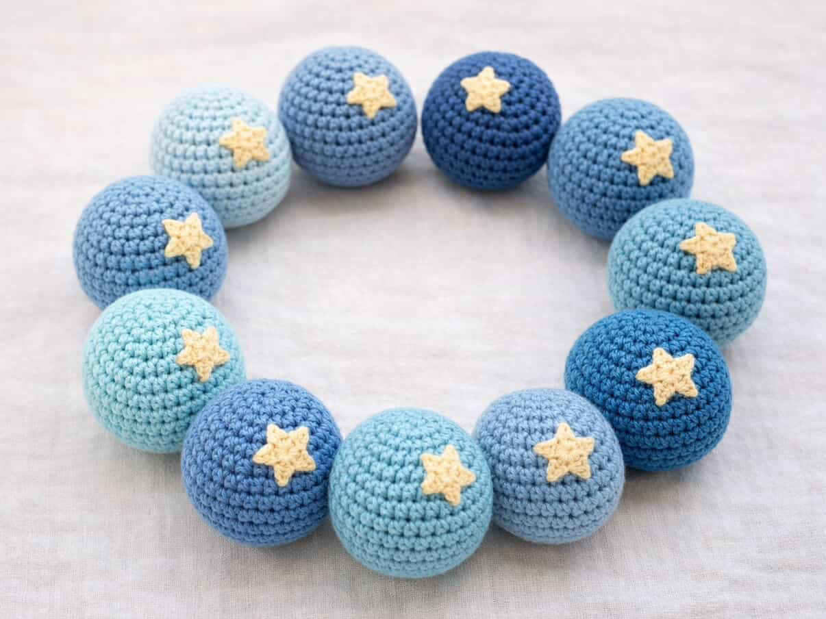 【專屬客製】藍色系球體混搭 × 星星縫片混搭｜50 顆訂製