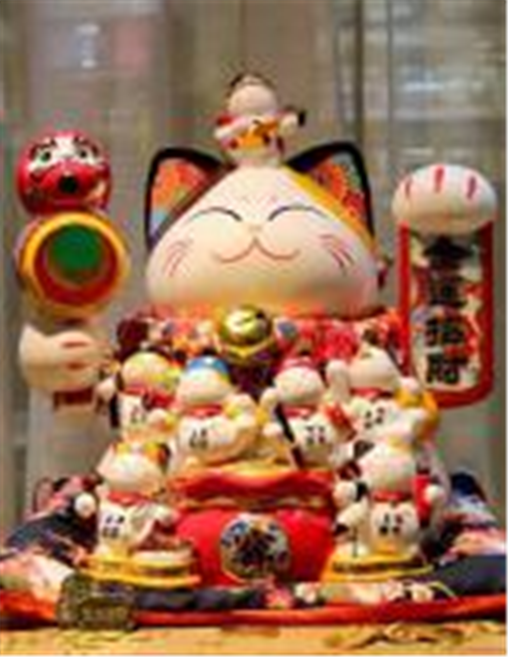 0119gz183-招財貓-特大號金運招財七小福貓(A183)