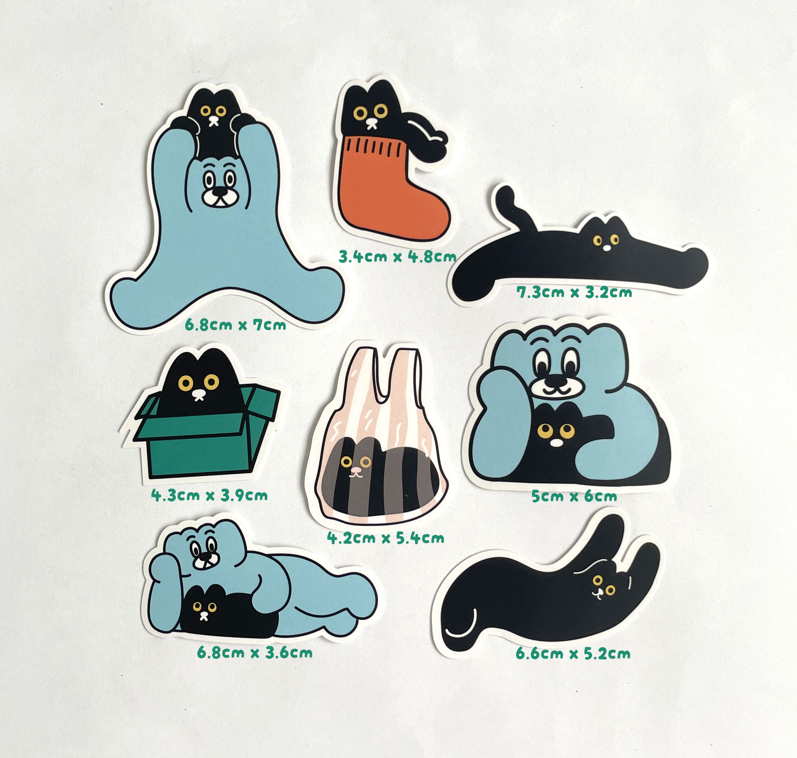 最愛偷襪子的小屋貼紙組8入