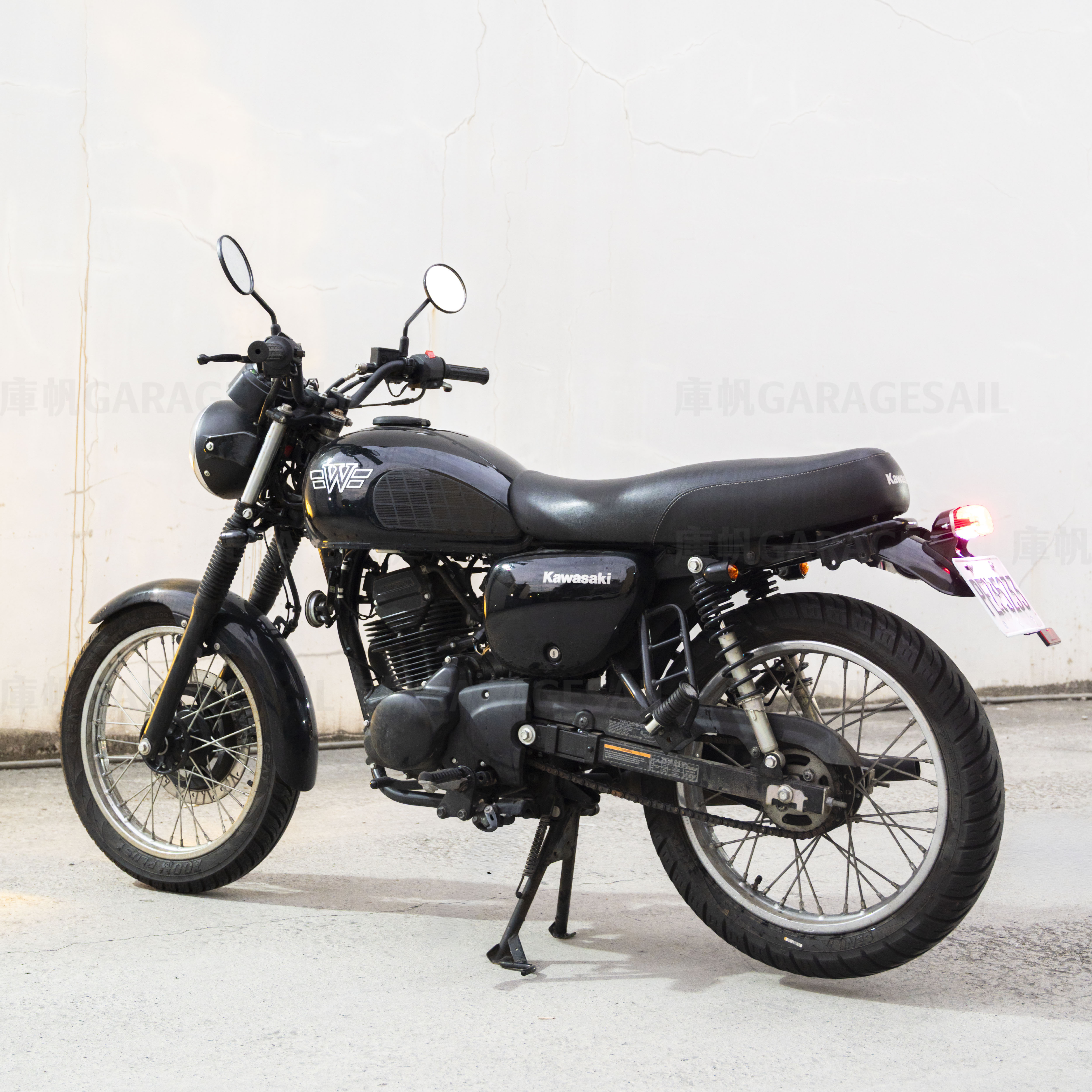 HideWork 川崎 W175專用 後短土除套件 (含高燈座尾燈) - 亮黑