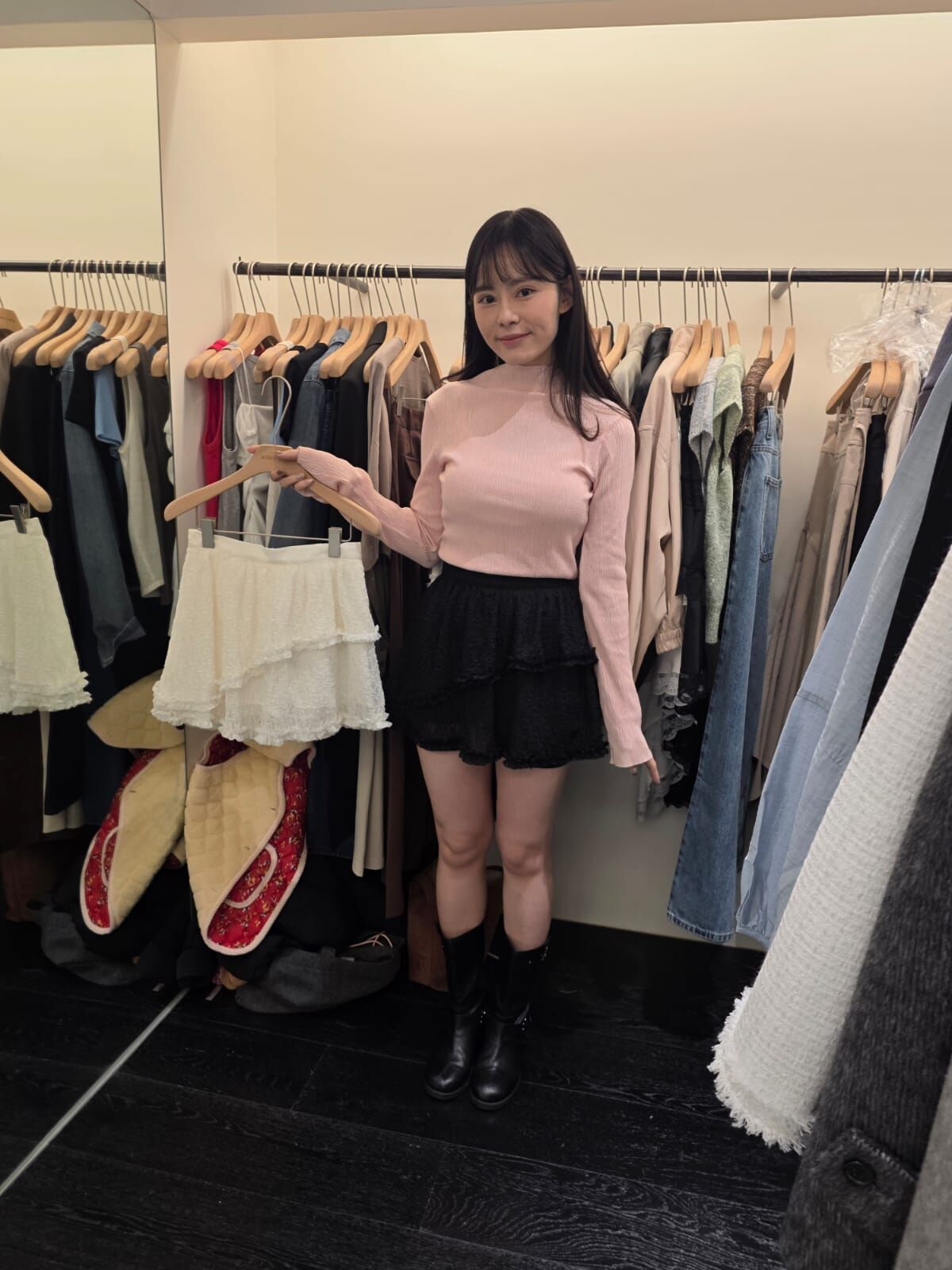 OB5410 橡筋腰蛋糕短版半身裙 *特價* (優惠碼同充值購物金不適用)