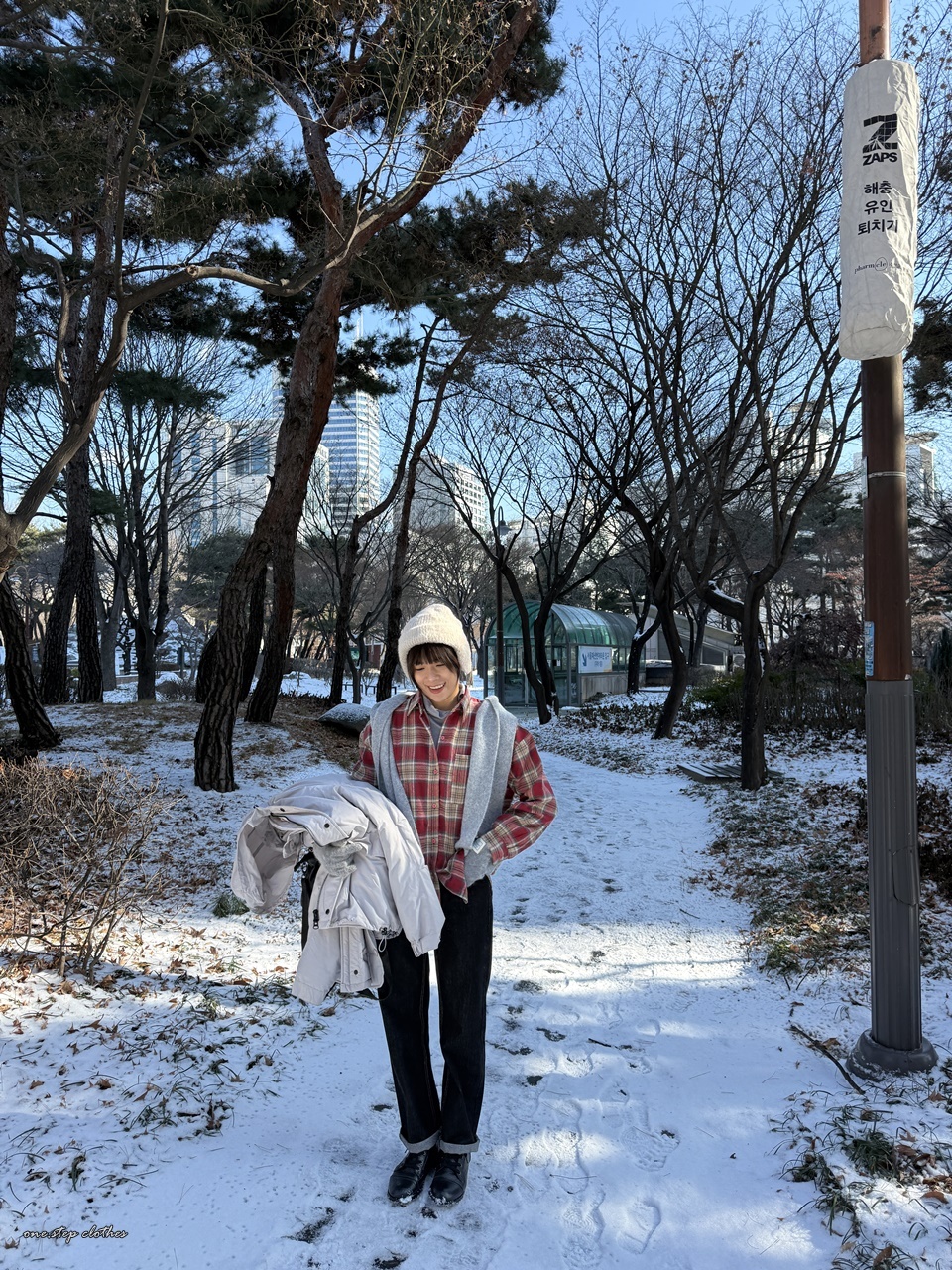 正韓混搭紅格紋襯衫