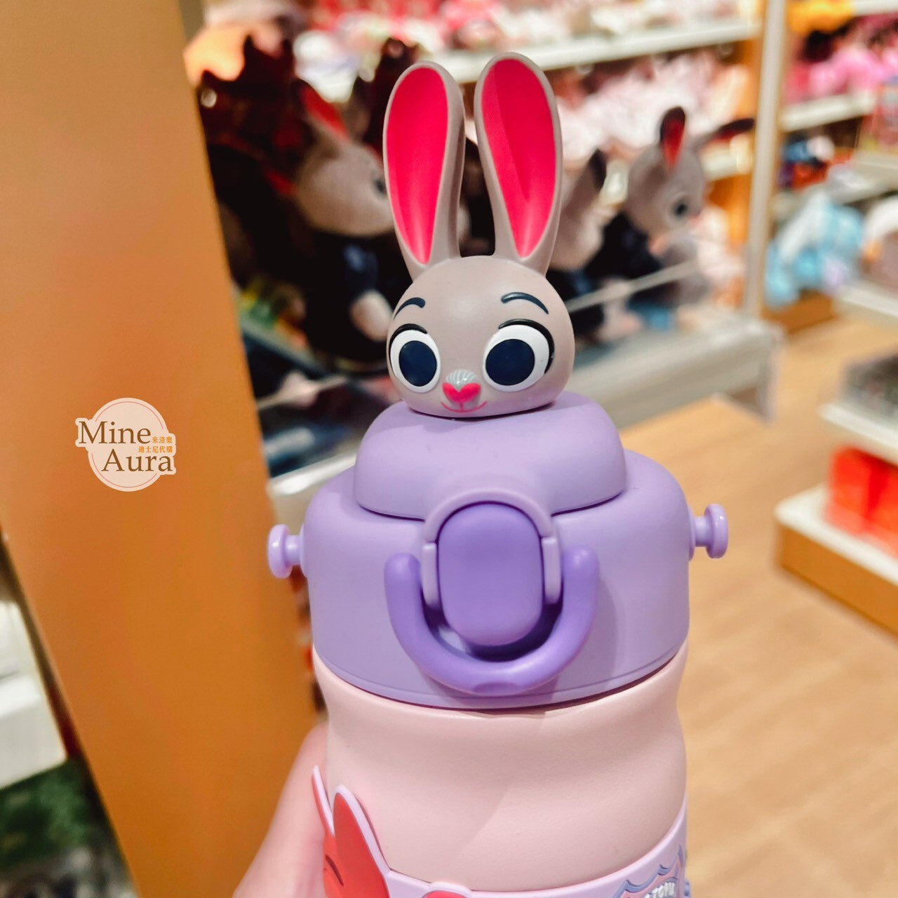 哈茱蒂 Judy 兔 立體大頭 造型 圖案 粉紫色 水壺 動物方城市 Zootopia -香港迪士尼樂園