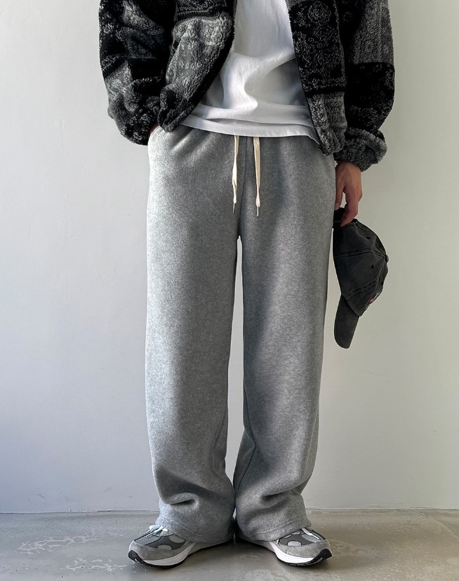 韓系內刷毛鬆緊寬褲