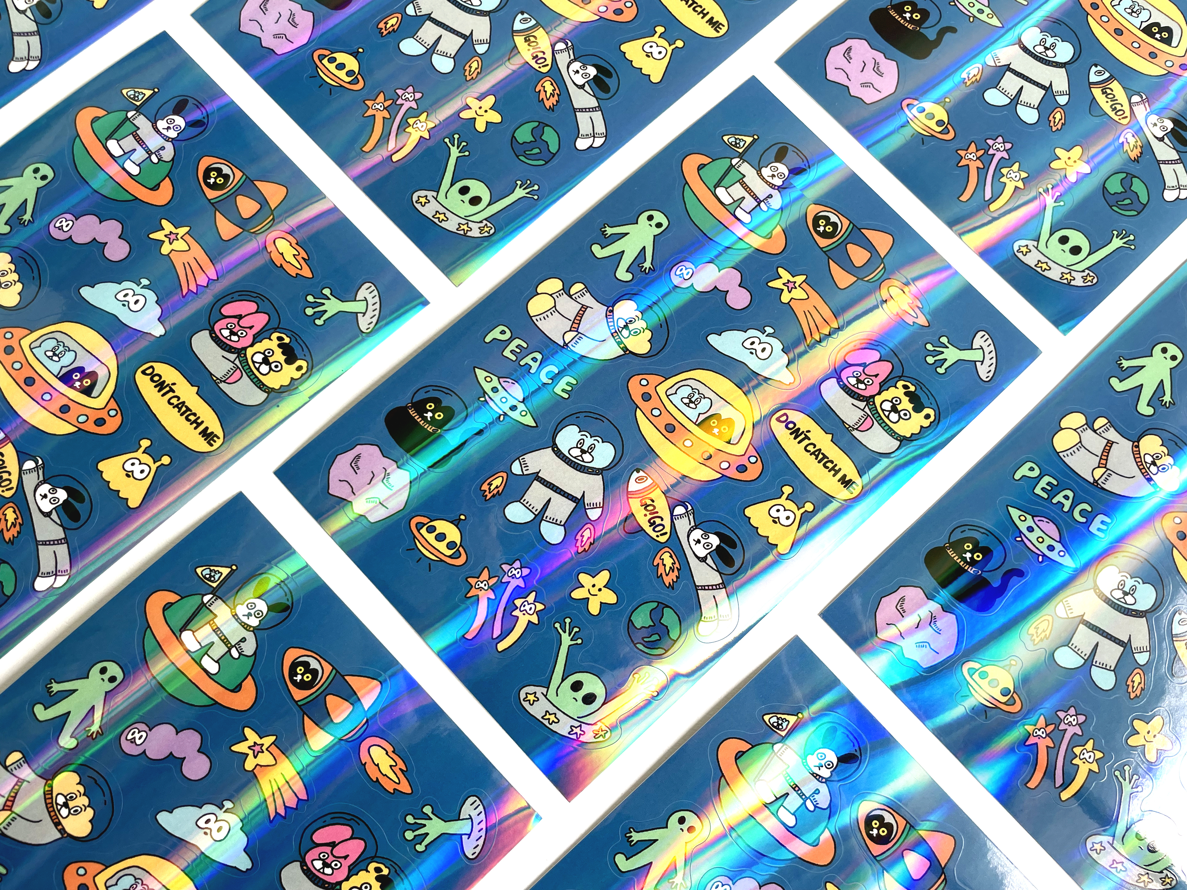 太空閃閃半斷貼紙