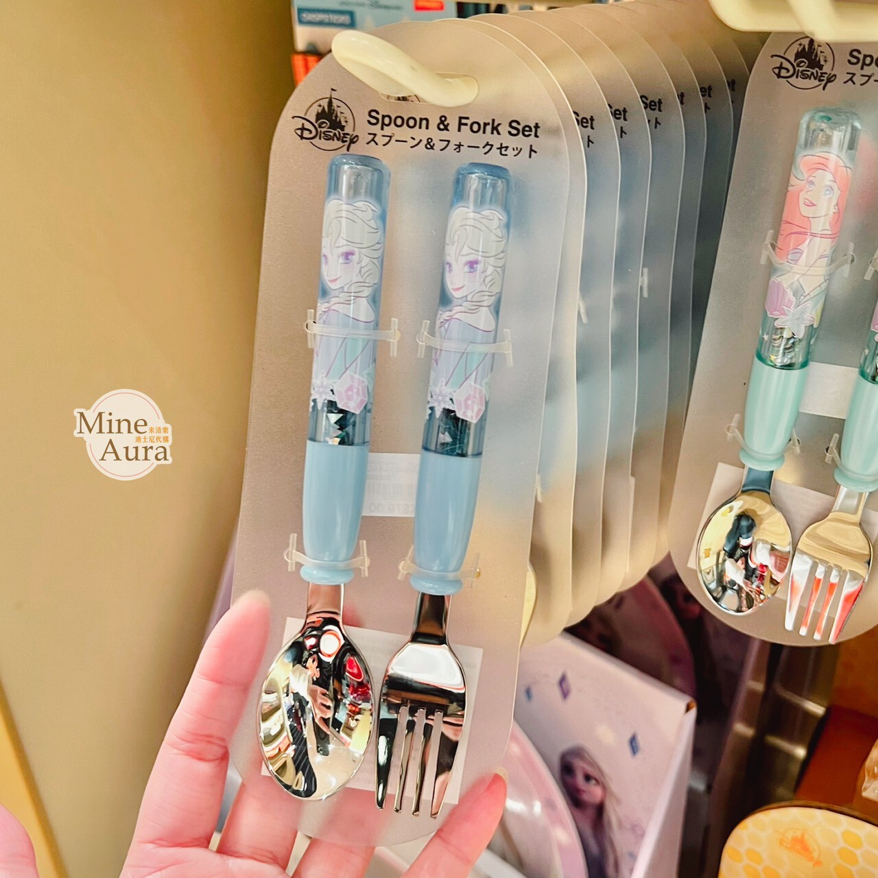 艾莎 Elsa 圖案 湯匙+叉子 2入組 餐具組 冰雪奇緣 Frozen -香港迪士尼樂園