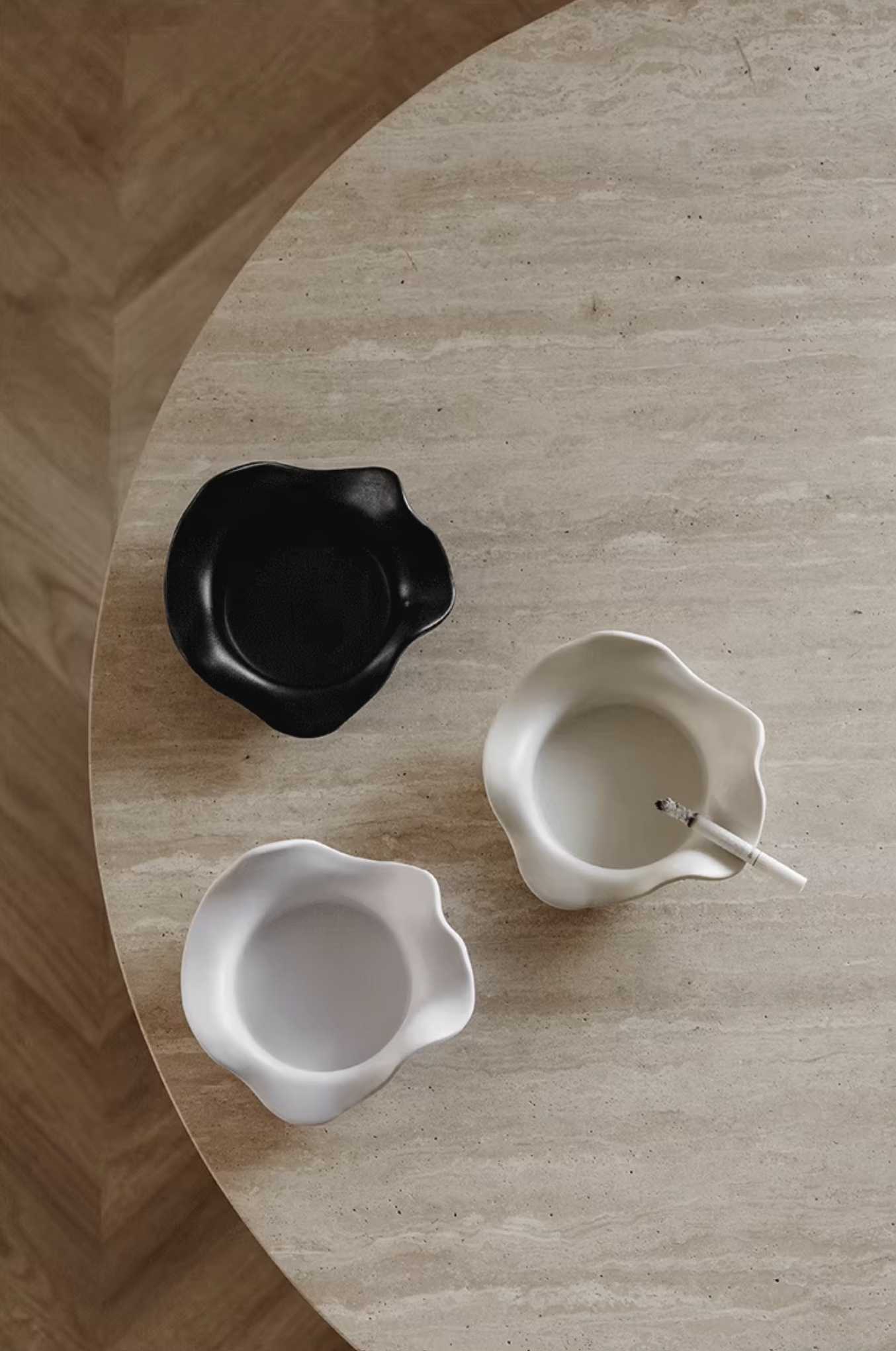 紙揉不規則造型飾品盤擺件煙灰缸 / 3色