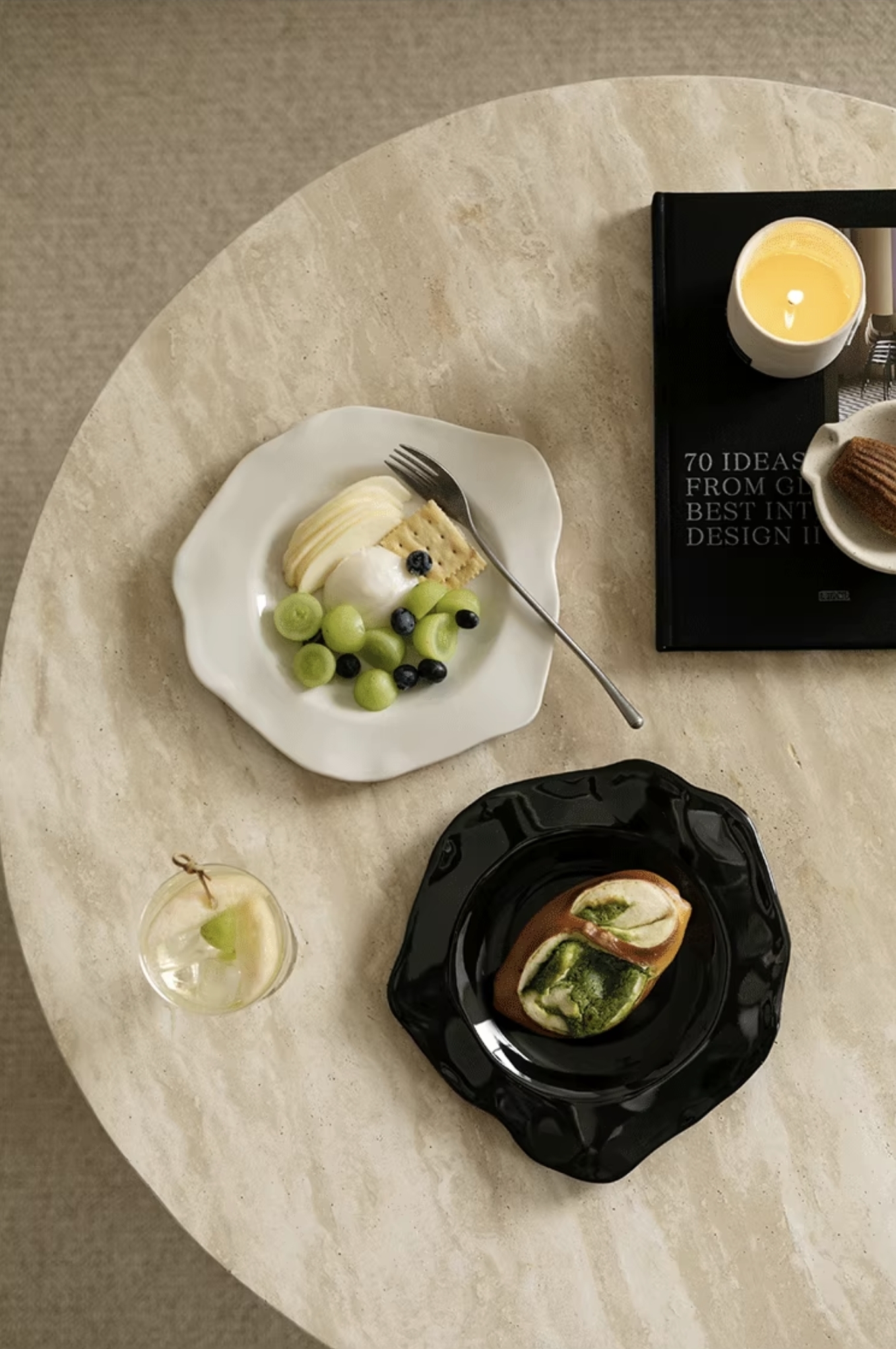 紙揉不規則造型餐盤擺件 / 2色