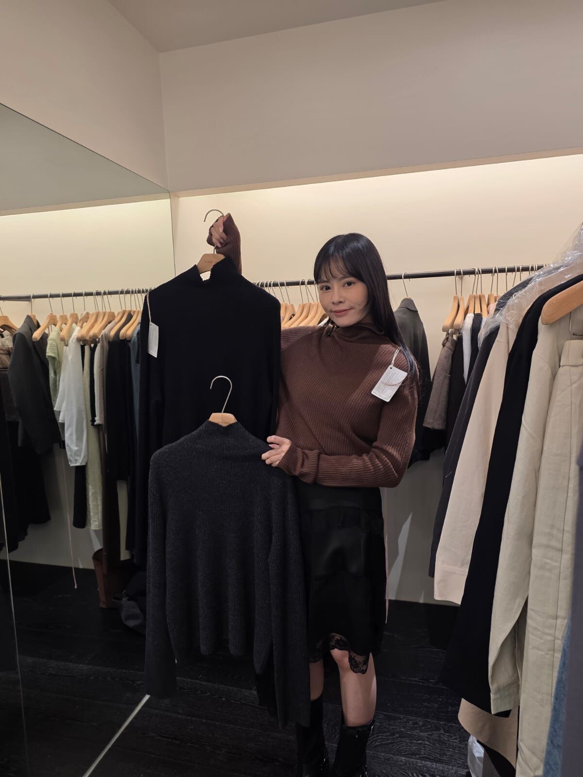 OB5421 直坑紋樽領保暖顯瘦上衣 *特價* (優惠碼同充值購物金不適用)