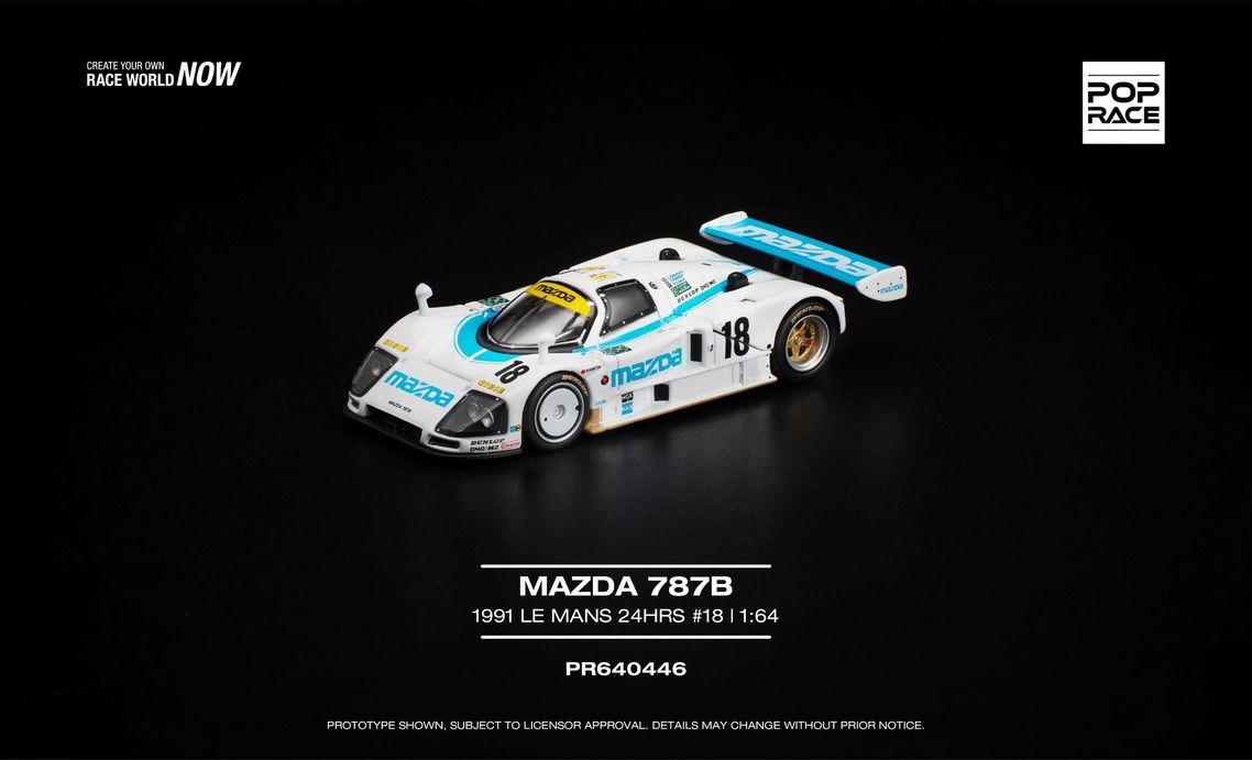 預訂 Pre Order - POPRACE 1/64 MAZDA 787B 1991 LE MANS 24HRS #18 PR640446