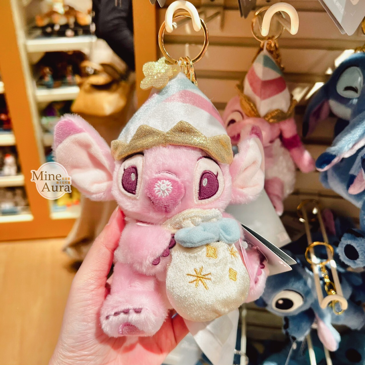冬日 安琪拉 Ange 造型 絨毛 吊飾 鑰匙圈 星際寶貝 Lilo & Stitch -香港迪士尼樂園