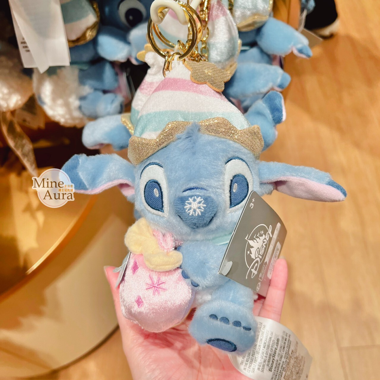 冬日 史迪奇 Stitch 造型 絨毛 吊飾 鑰匙圈 星際寶貝 Lilo & Stitch -香港迪士尼樂園