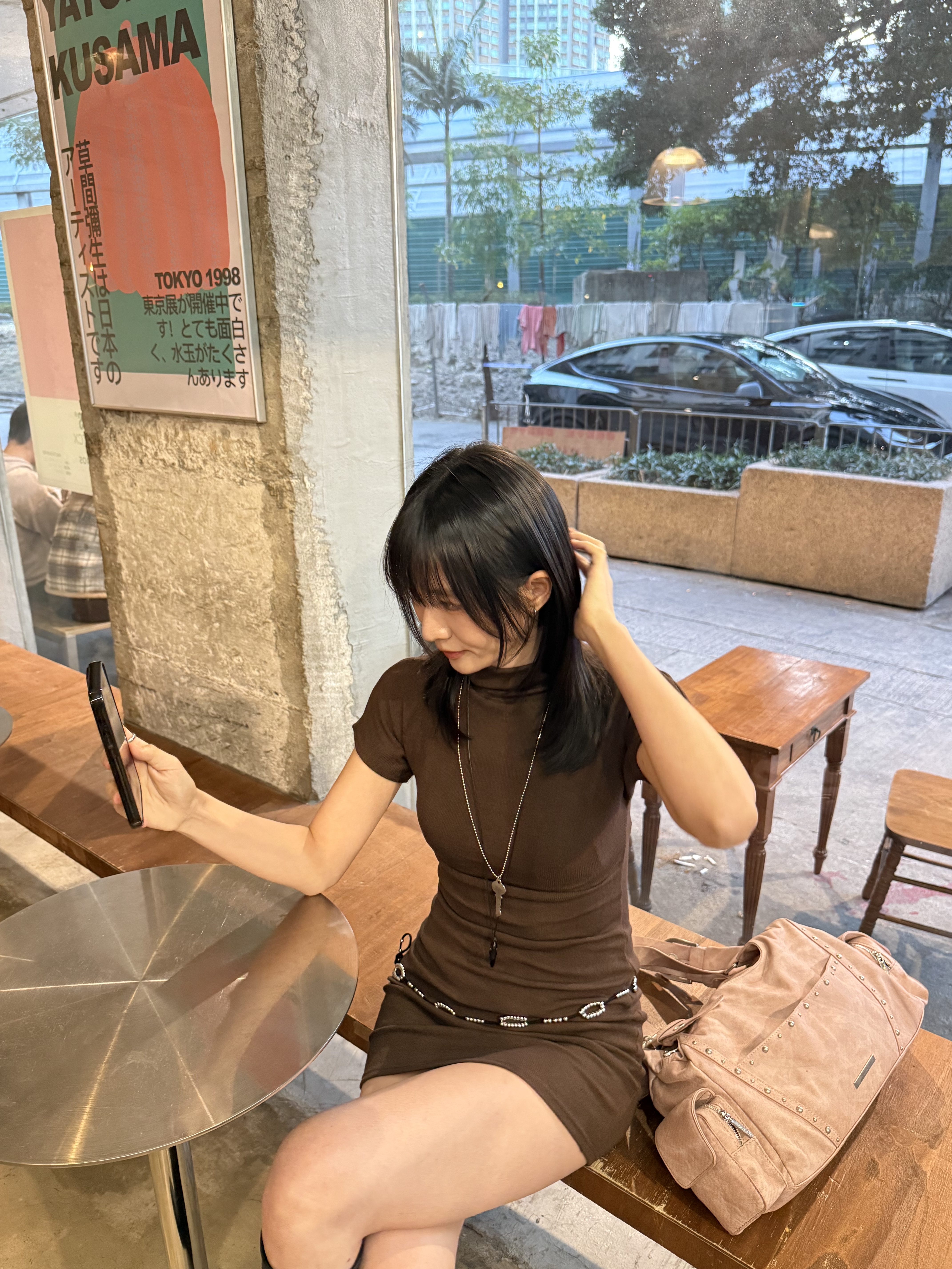 (訂購)半高領彈性連身裙 OPS260121(啡/灰/黑)