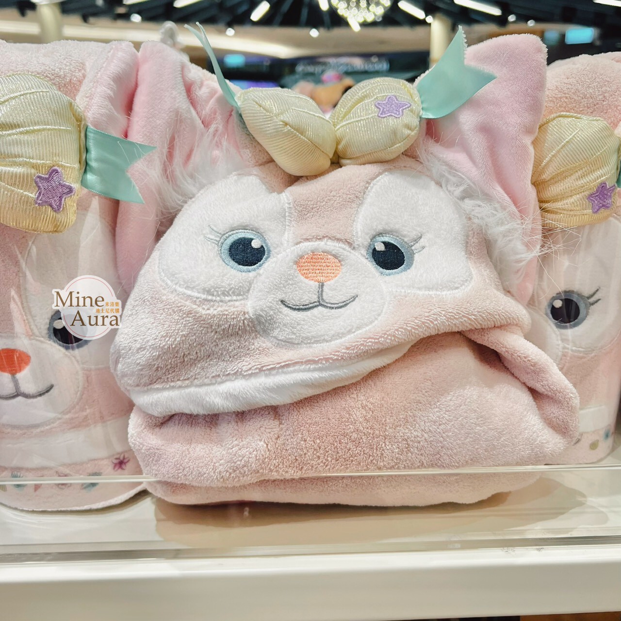 玲娜貝兒 Lina bell 立體耳朵造型 連帽 披肩斗篷 浴巾 毛巾 -香港迪士尼樂園