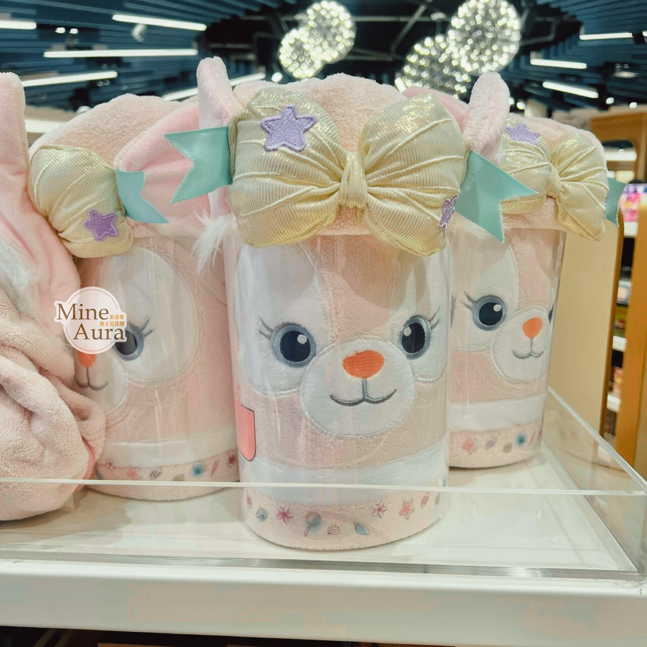 玲娜貝兒 Lina bell 立體耳朵造型 連帽 披肩斗篷 浴巾 毛巾 -香港迪士尼樂園