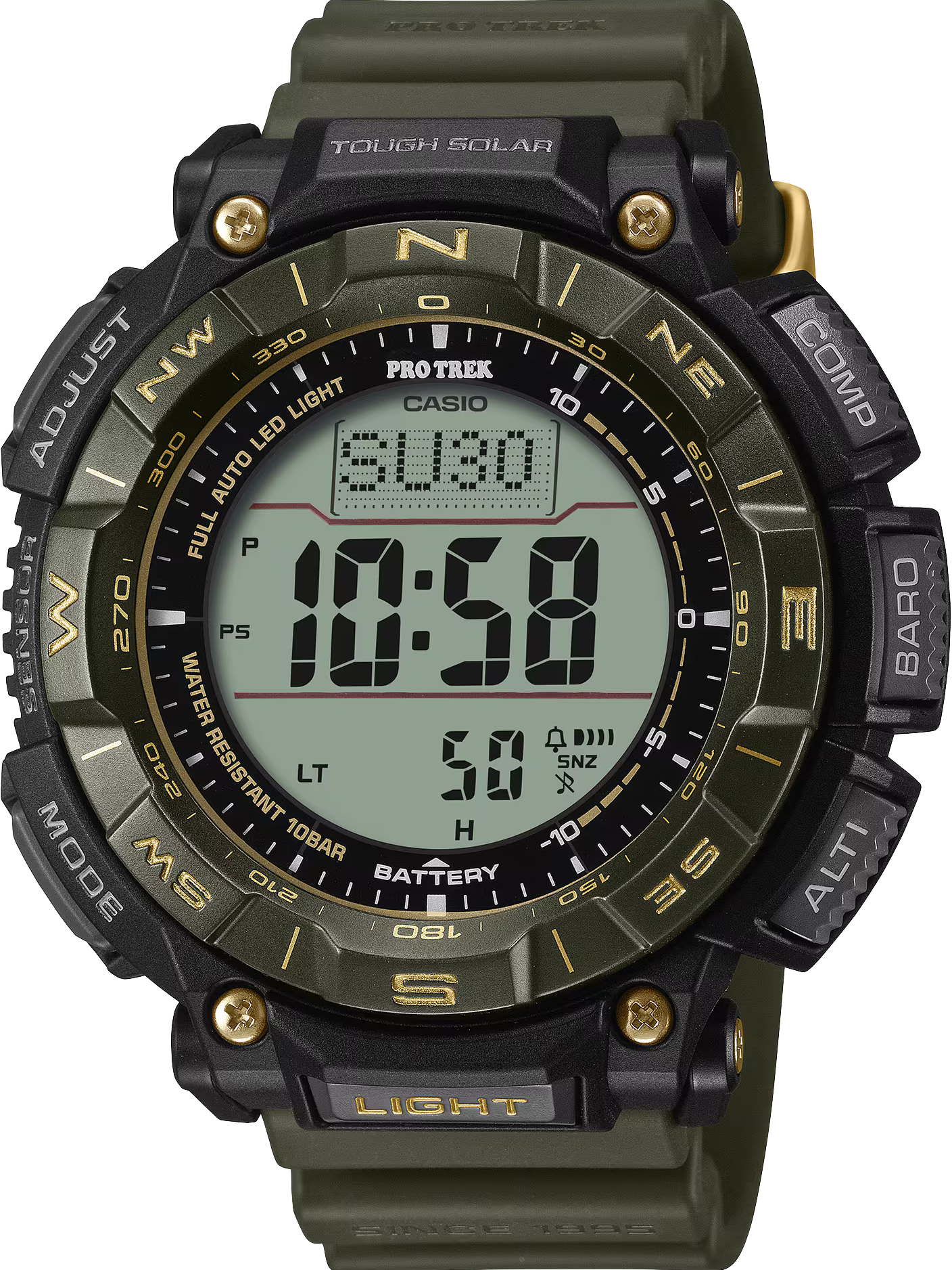 萬年鐘錶 - CASIO 卡西歐 PRO TREK  30 週年紀念款太陽能戶外運動多功能登山錶  PRG-340ANS-3 錶徑 : 51.7mm