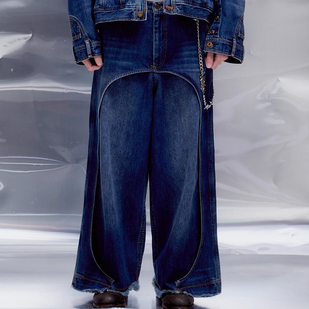 NEISH｜Mirrored Denim Trousers (Stonewash Blue)