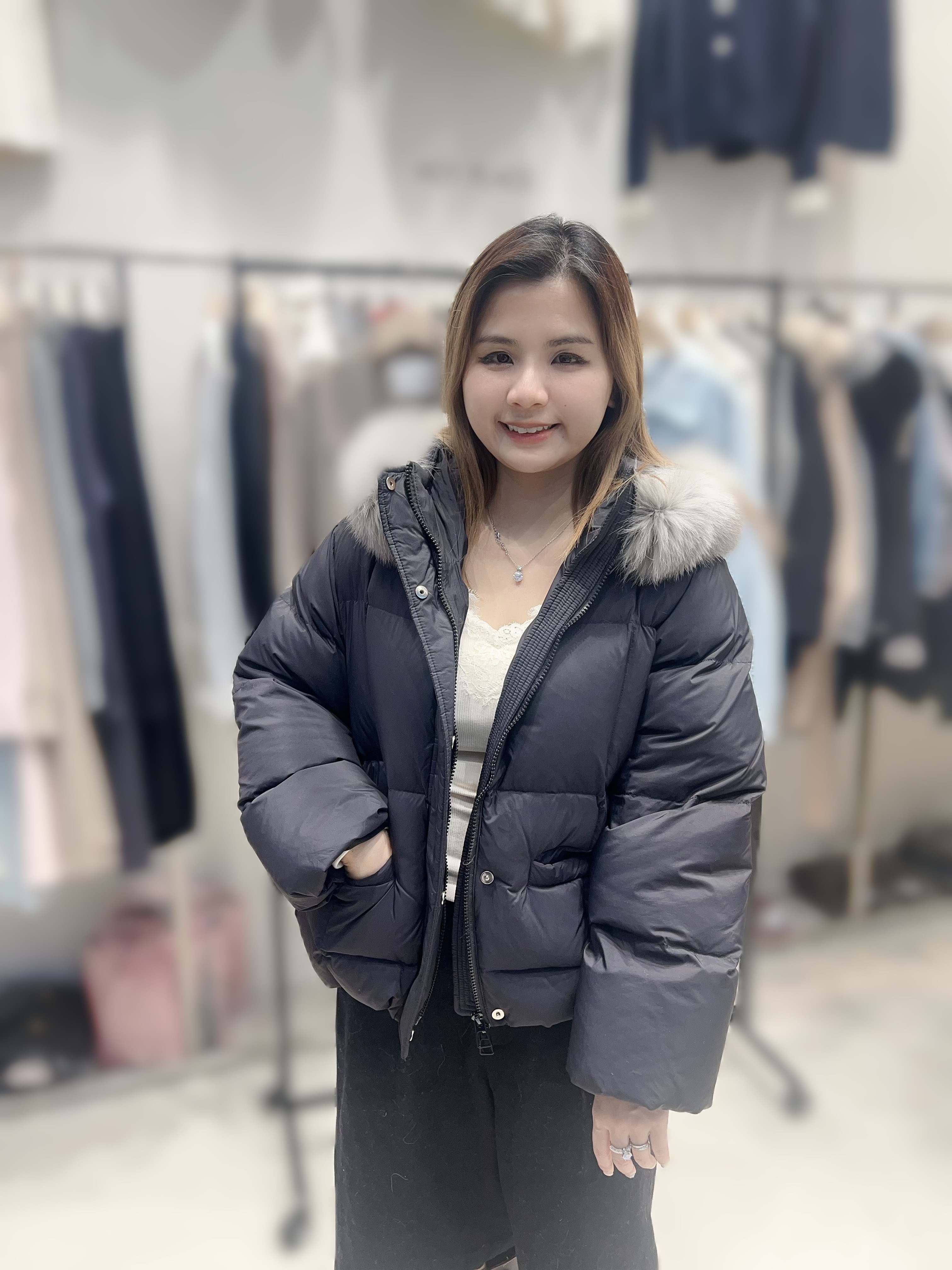 HP05    90%鸭绒 浣熊毛領 胸42 長21 $999 (一口價) 可拆毛毛