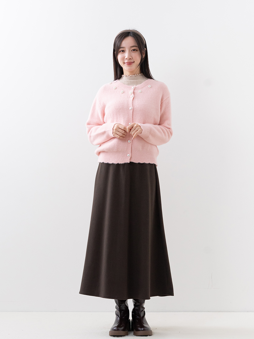 千金風珍珠小花金蔥針織外套