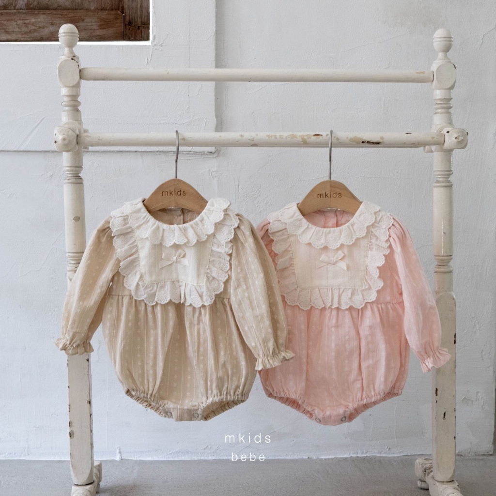 正韓春Mkids 嫩嬰野餐風小花包屁衣