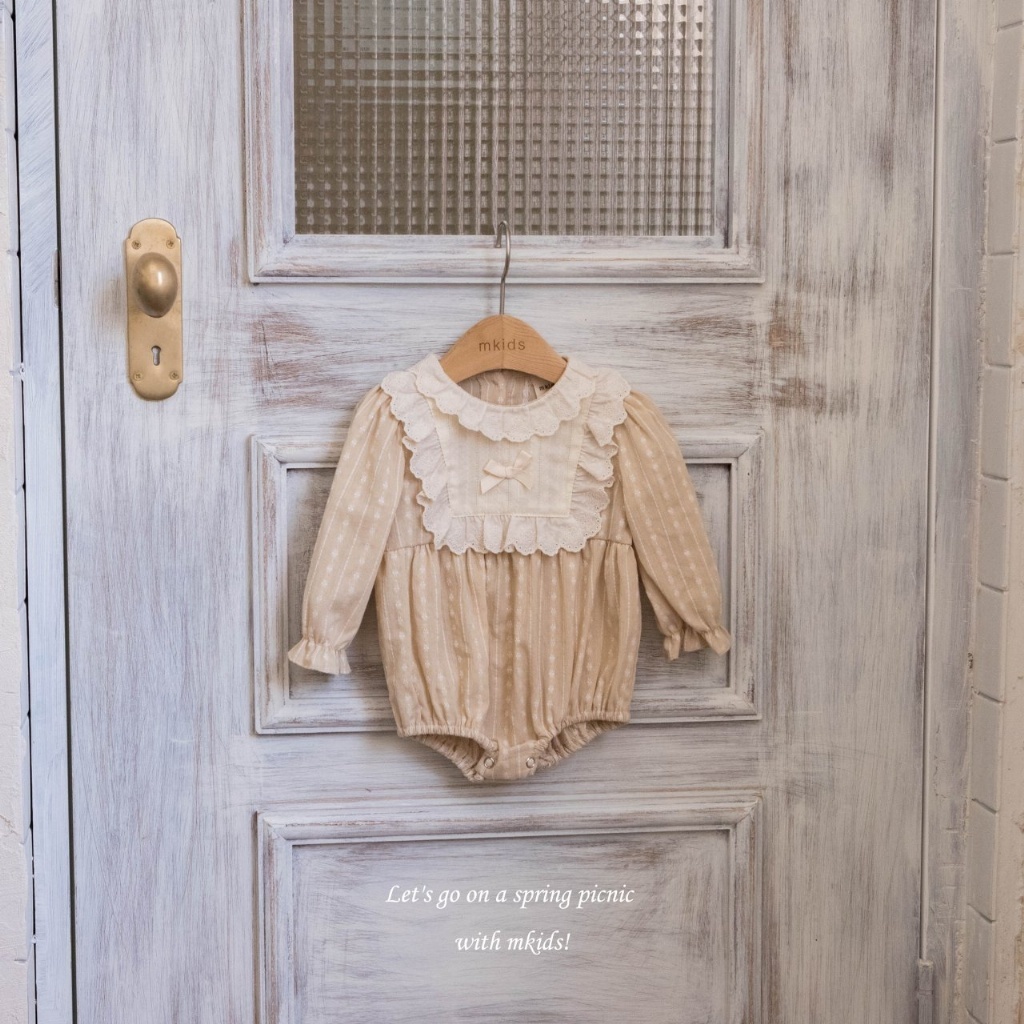 正韓春Mkids 嫩嬰野餐風小花包屁衣