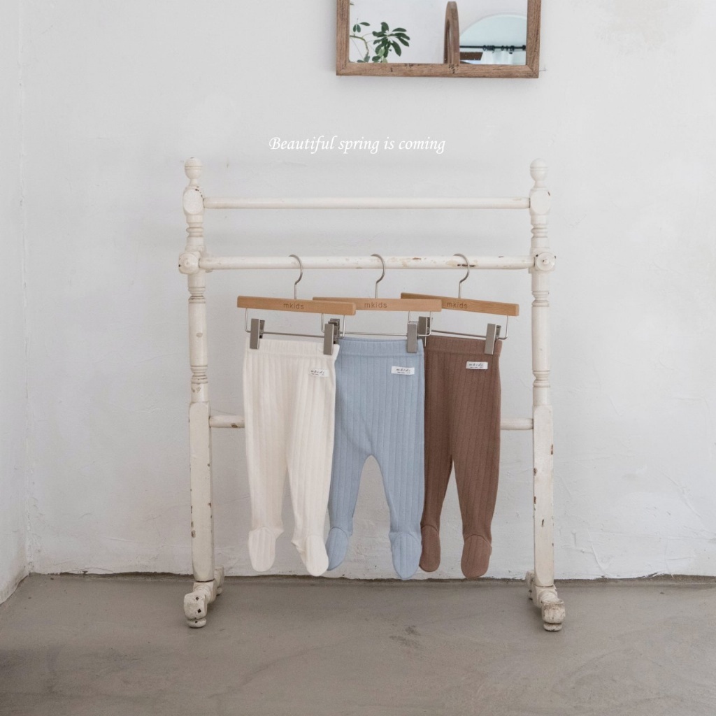 正韓春Mkids 嫩嬰三色直條包腳褲