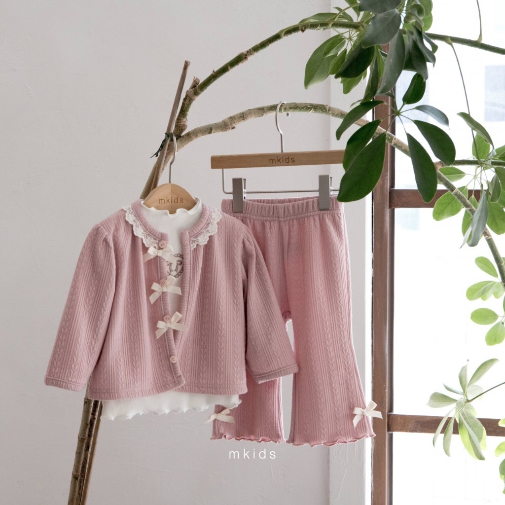 正韓春Mkids  小童三色蝴蝶結外套