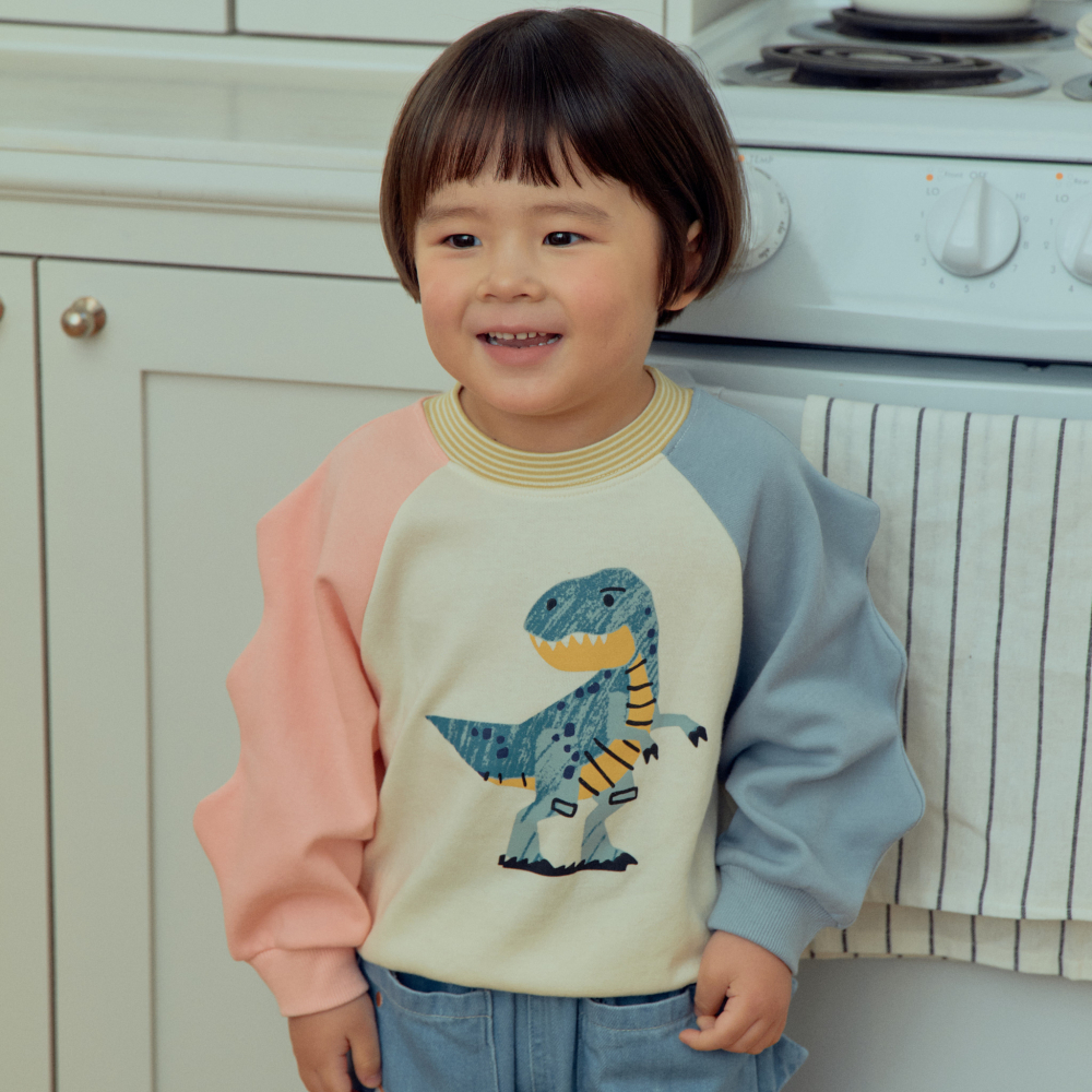 90-140 恐龍造型大學T 2色