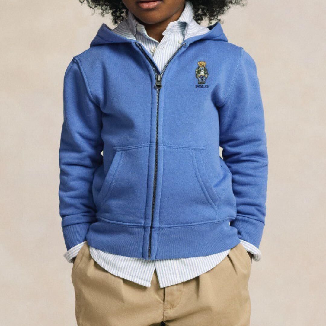 (現貨) 100%官方直送正貨 Polo Ralph Lauren Polo Bear Fleece Full zip Hoodie (Mint Olive) Boy 2-7 (Size 3T)
