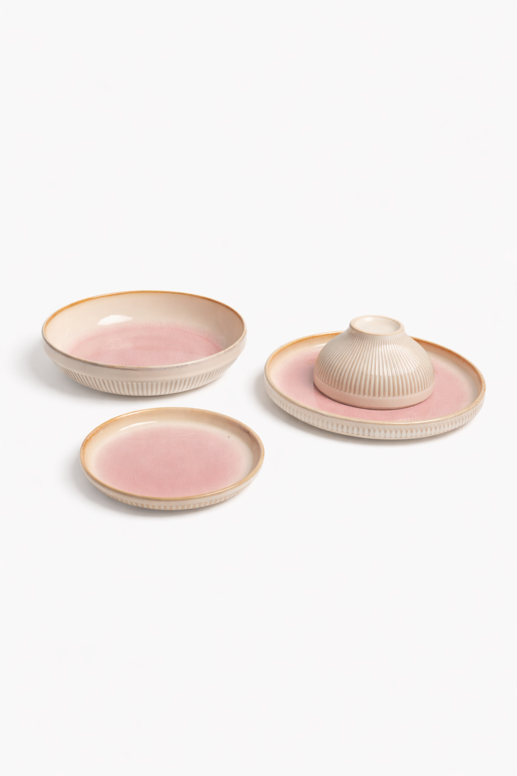 腮紅釉面陶瓷碗盤｜Rougir