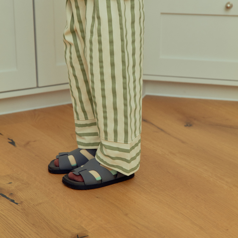 90-140 拼接直紋休閒褲 2色