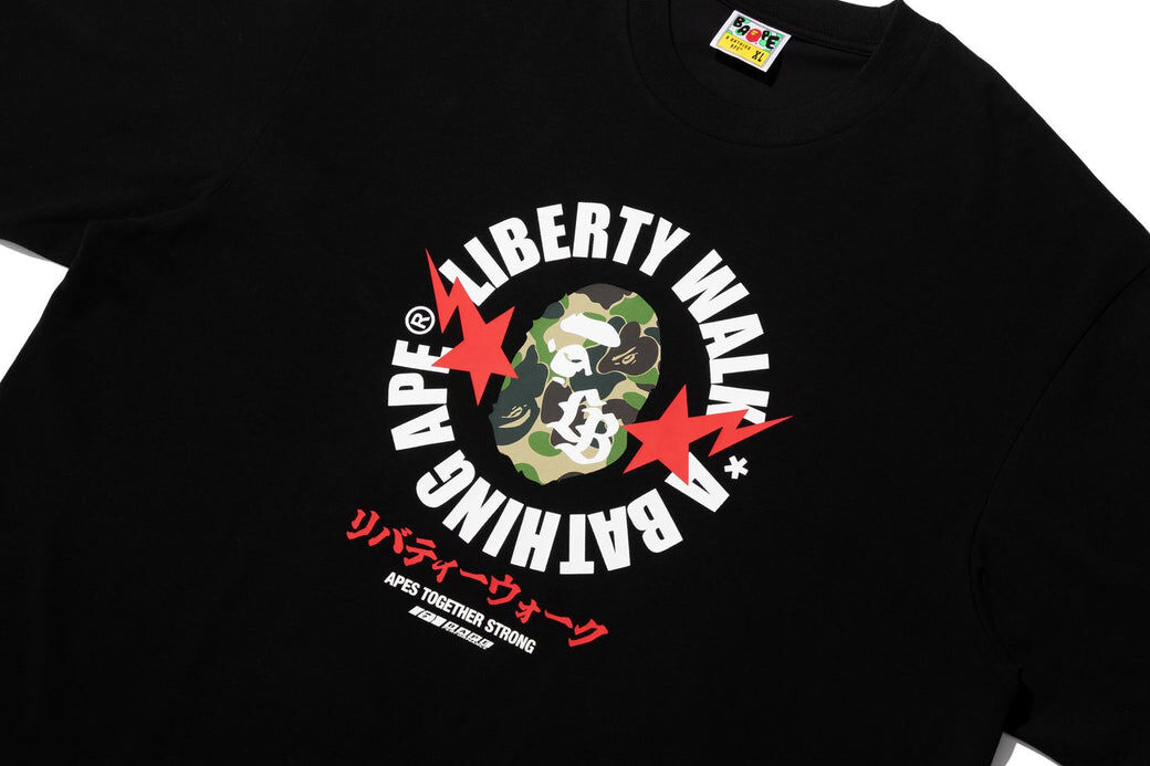 2025AW BAPE X LIBERTY WALK ABC CAMO APE HEAD RELAXED FIT TEE 聯名 短T 1M23110910