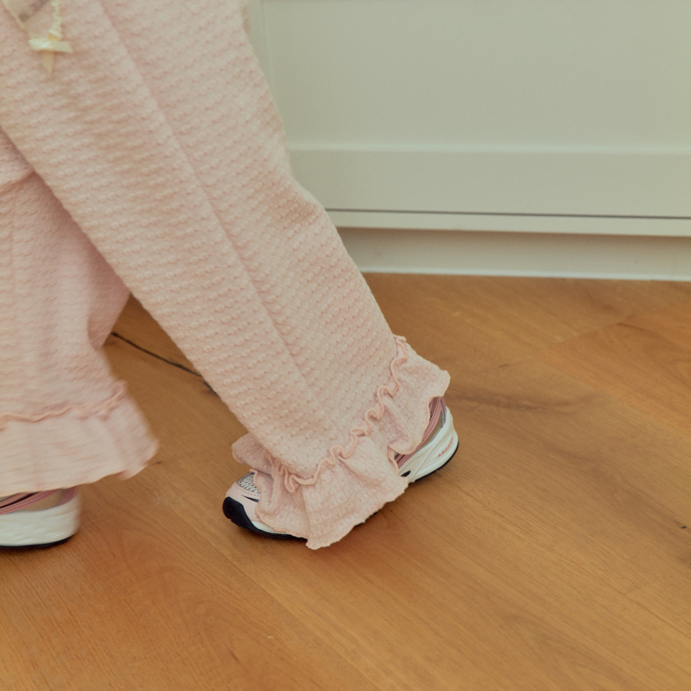 90-140 泡泡布荷葉邊長褲 2色