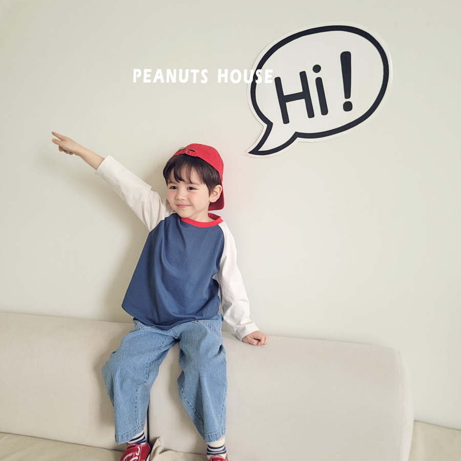 正韓春peanuts 基礎拼色長袖上衣