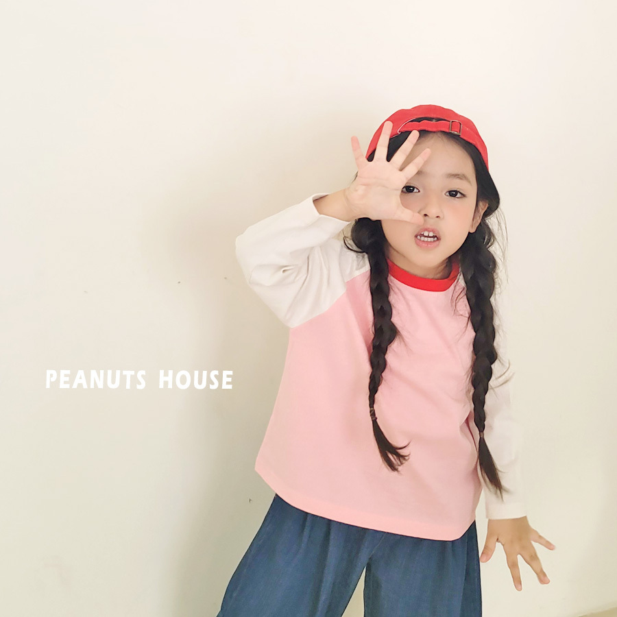 正韓春peanuts 基礎拼色長袖上衣