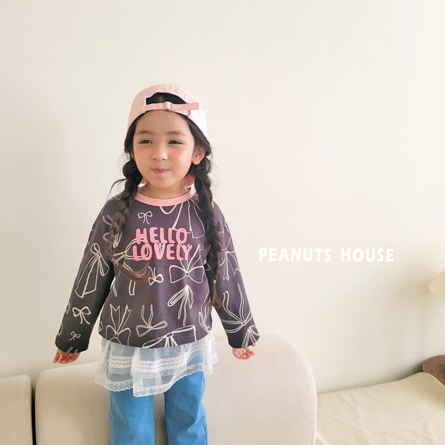 正韓春peanuts 兩色蝴蝶結圓領上衣