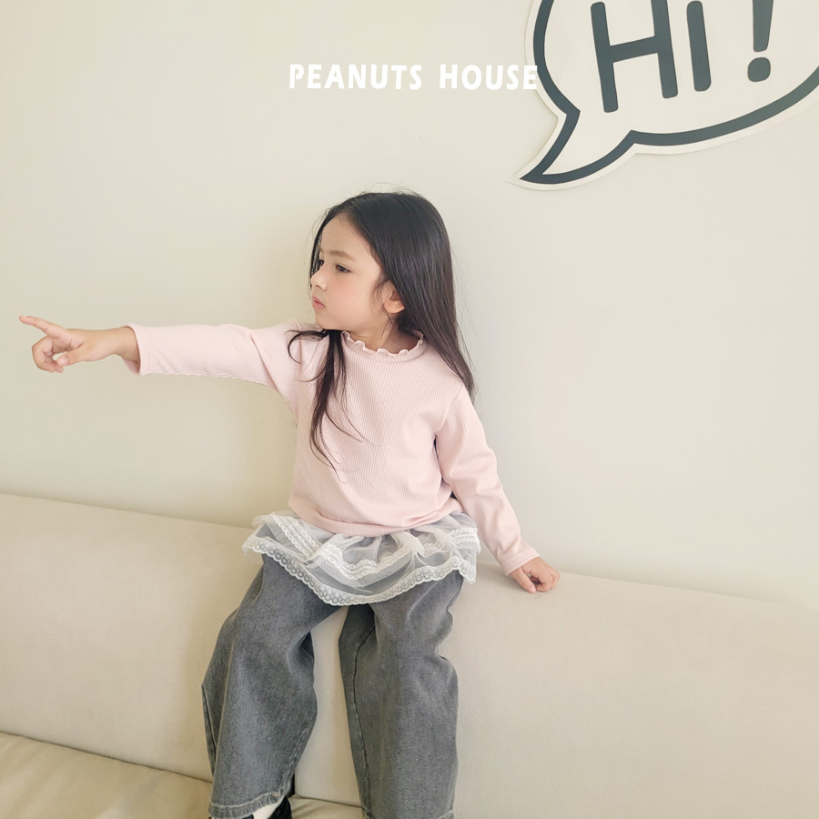 正韓春peanuts 溫柔捲邊素色上衣