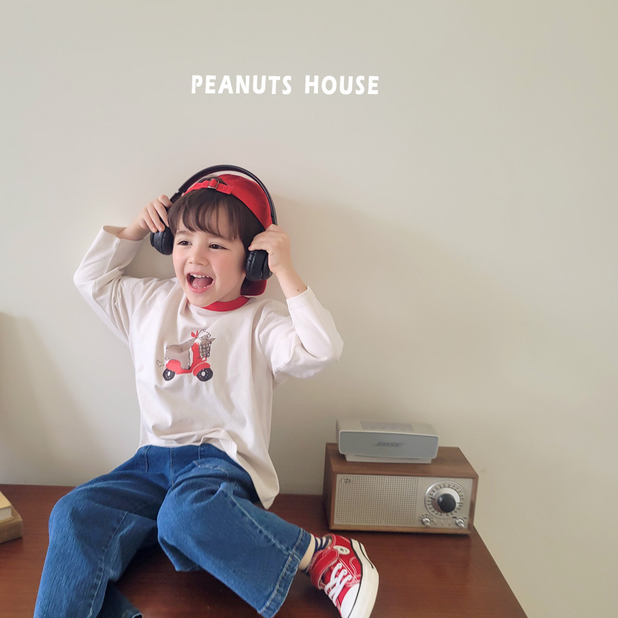 正韓春peanuts 兩色雙口袋牛仔長褲