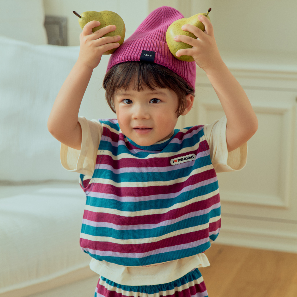 90-140 彩色橫紋背心 2色