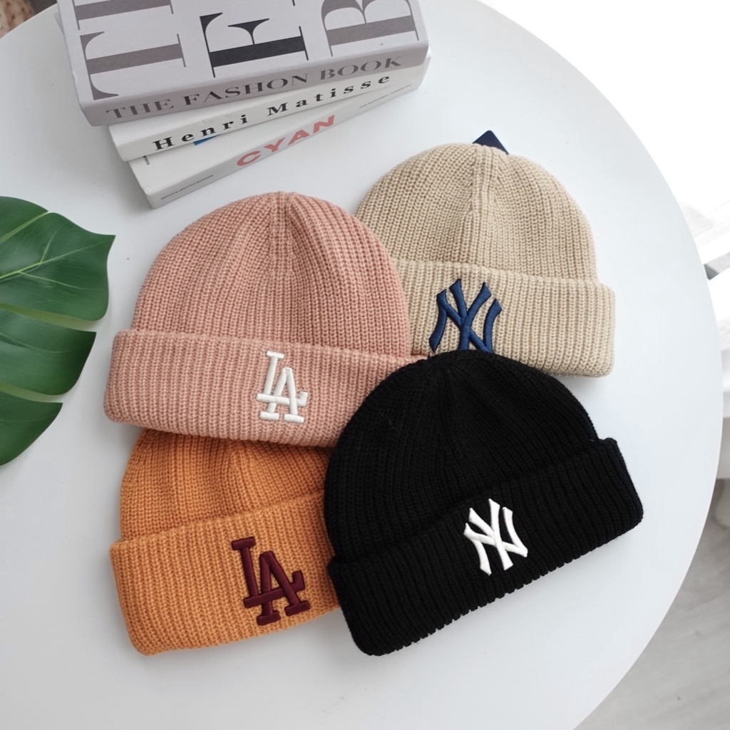 MLB針織毛帽 NY LA 毛帽 針織  厚款 韓國正品代購 洋基毛帽