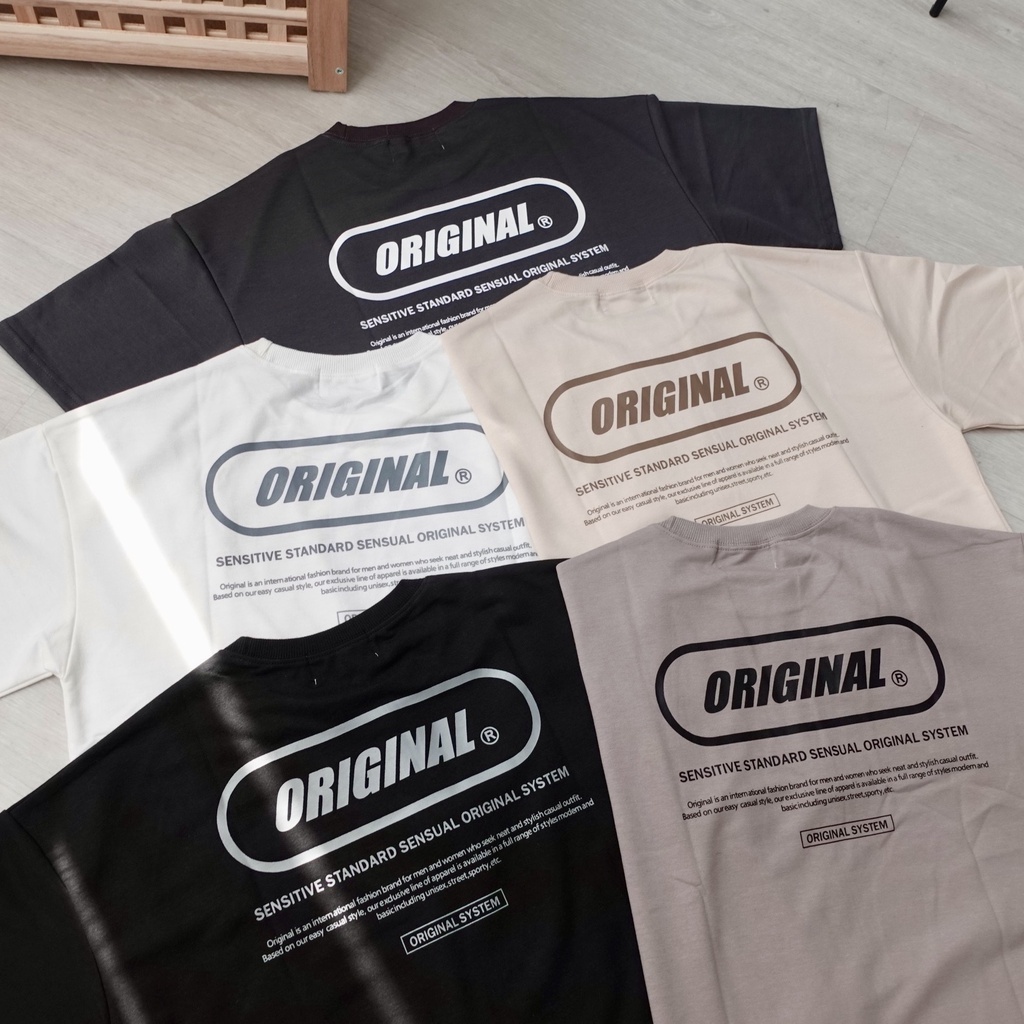 韓國細絨布Original 短T 文字短T 寬鬆 落肩 圓領短袖 男女可穿 短t 80033