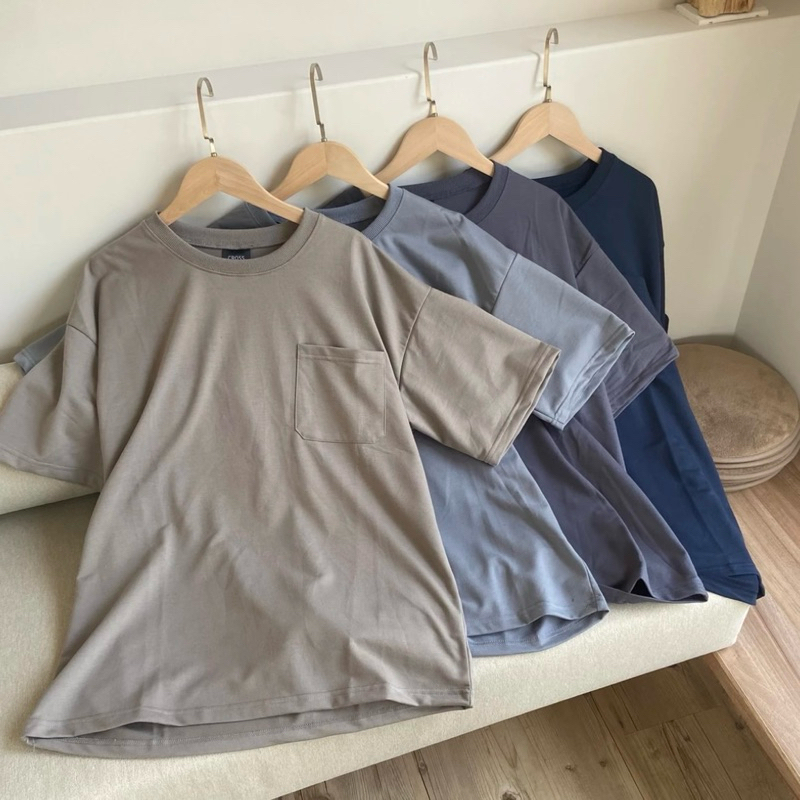經典口袋短T 口袋T 短袖 寬鬆 落肩 百搭 短T 情侶T 10029 18633