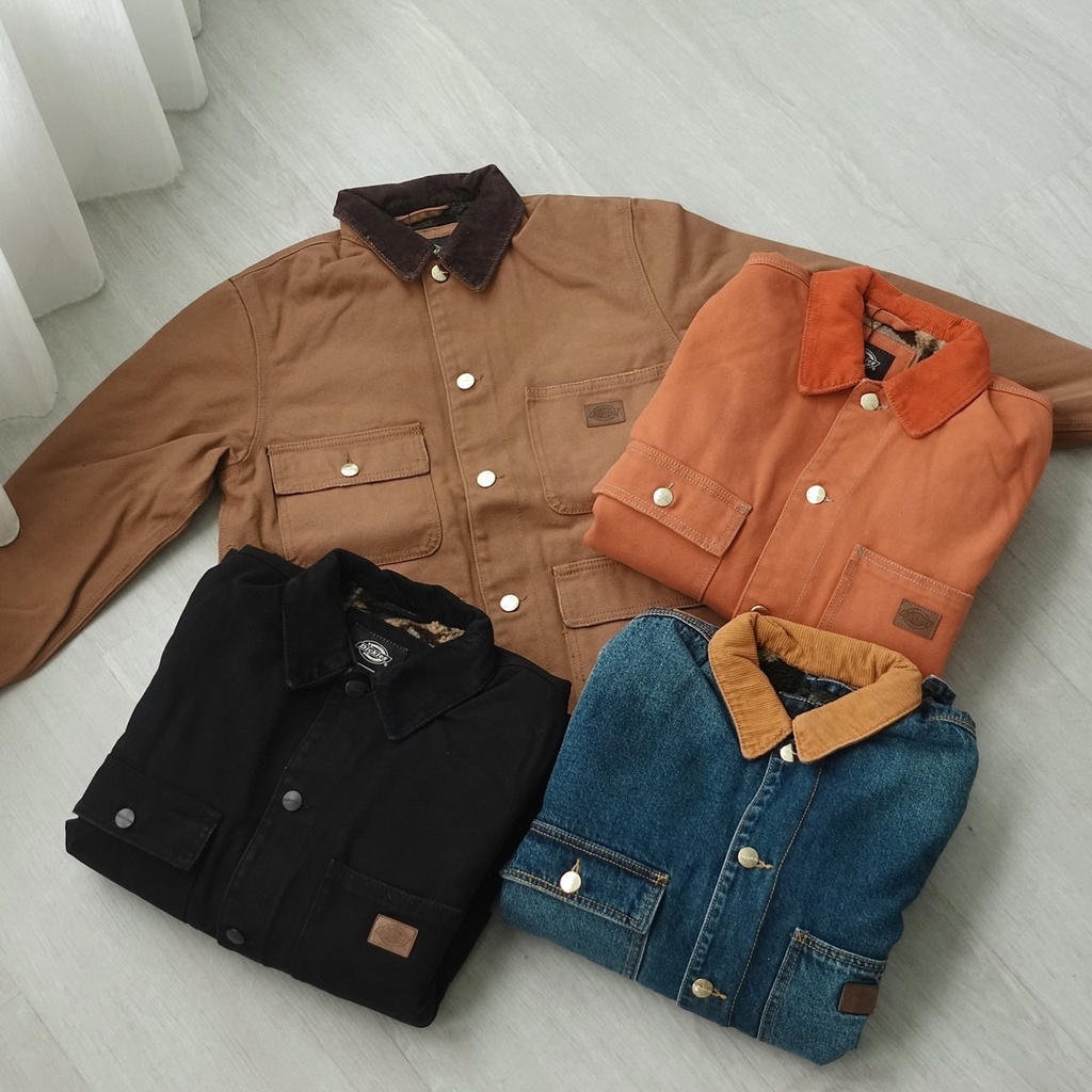 DICKIES復古外套 工裝外套 牛仔外套 拉鍊外套 燈芯絨領 內刷毛 多口袋 小LOGO