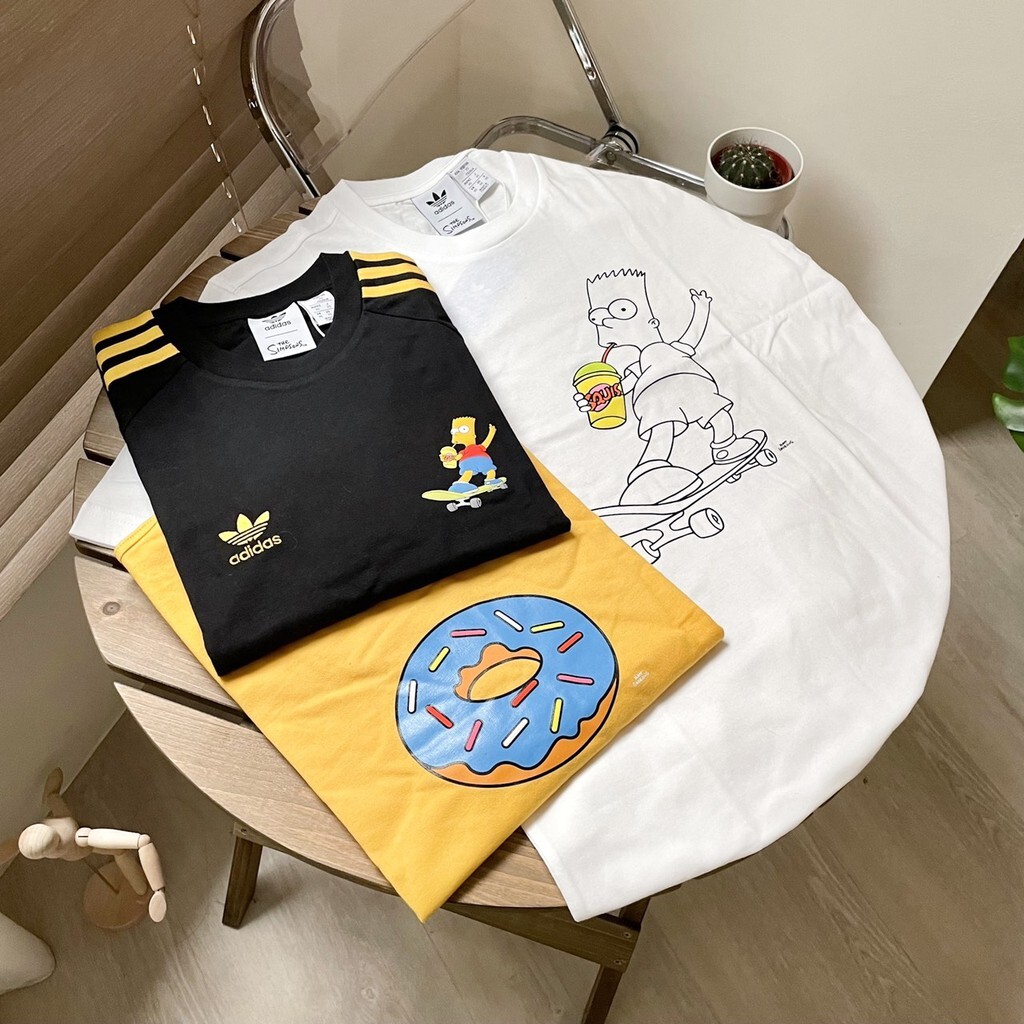 Adidas x The Simpsons 辛普森  LOGO 短T 三線短T 三款經典大LOGO