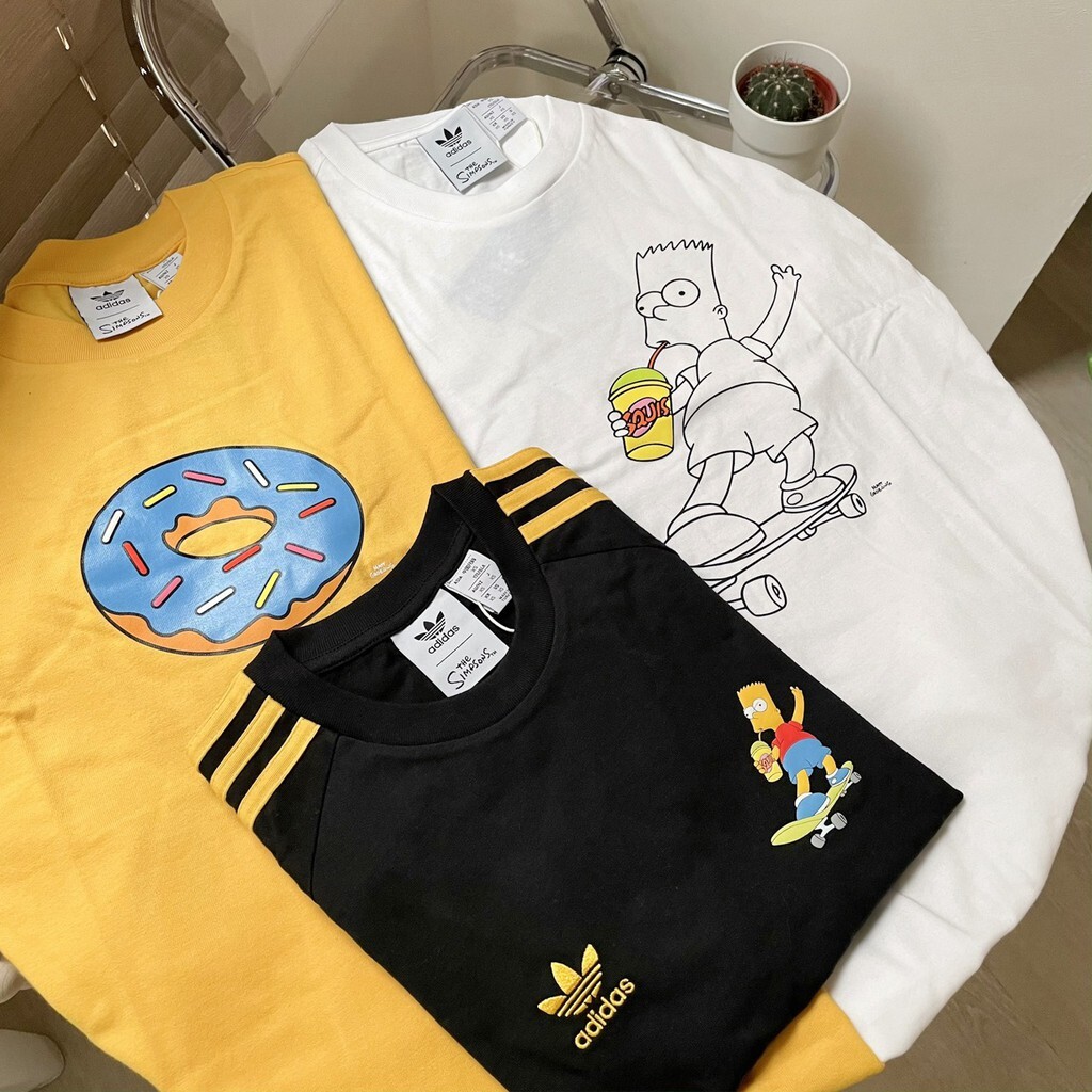 Adidas x The Simpsons 辛普森  LOGO 短T 三線短T 三款經典大LOGO